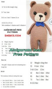 Amigurumi Bowtie Teddy Bear Free Crochet Pattern – Emekce.com